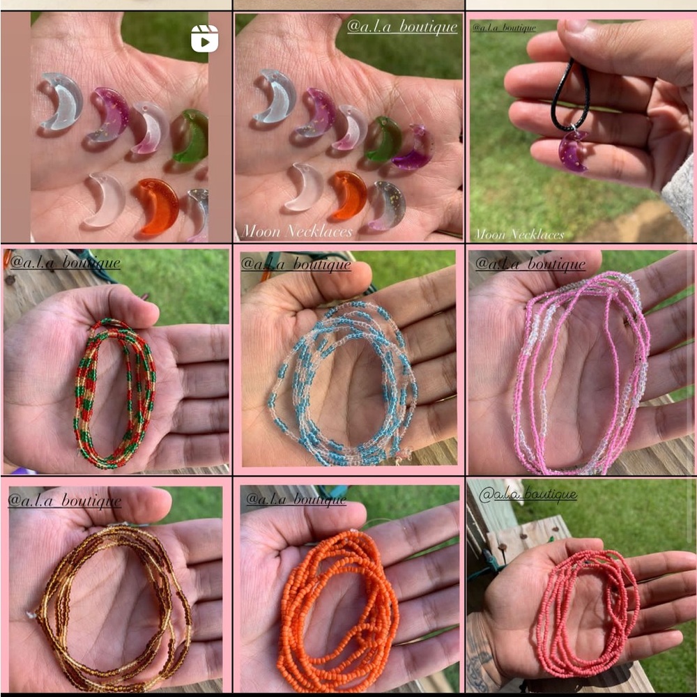 Waist beads and necklaces